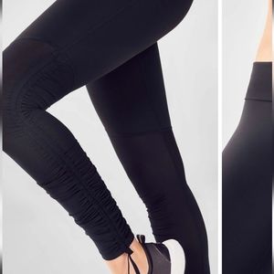 Fabletic Cashel power form brown leggings High rise/tunnel drawcord full length